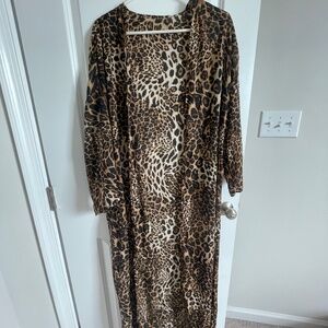 Leopard Print Floor Length Duster